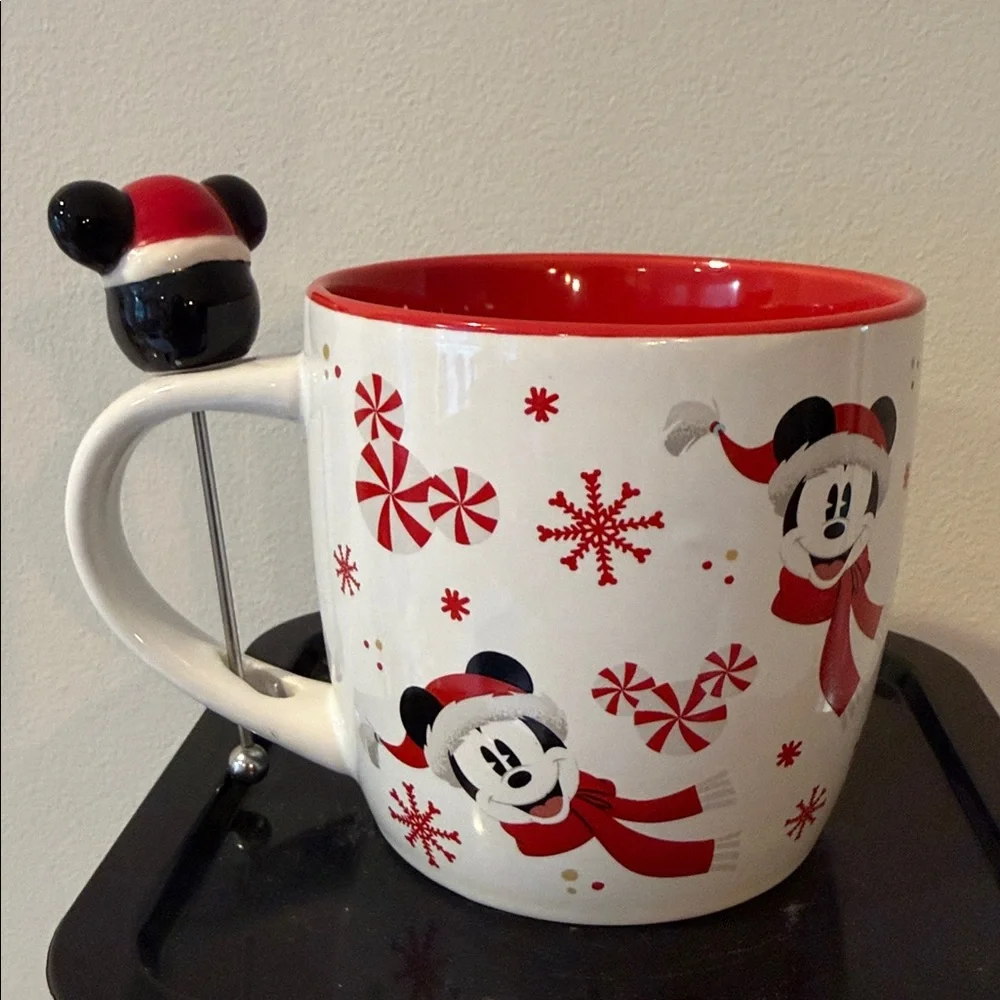 Mickey Mouse Holiday Mug with Stirrer - Picture 2 of 3